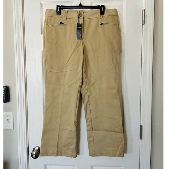 NWT Talbots Petites Tan Capris- 14P - Picture 1 of 2